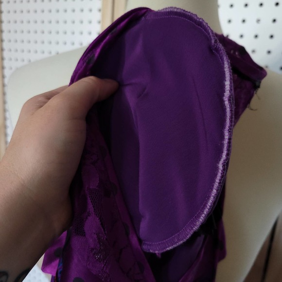 -Vintage Diane Freis Silk 2 Piece Dress Purple Red - Picture 16 of 16